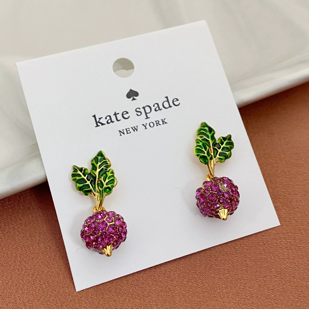 Kate SPADE 3D Carrot Enamel Inlay Earrings Metal